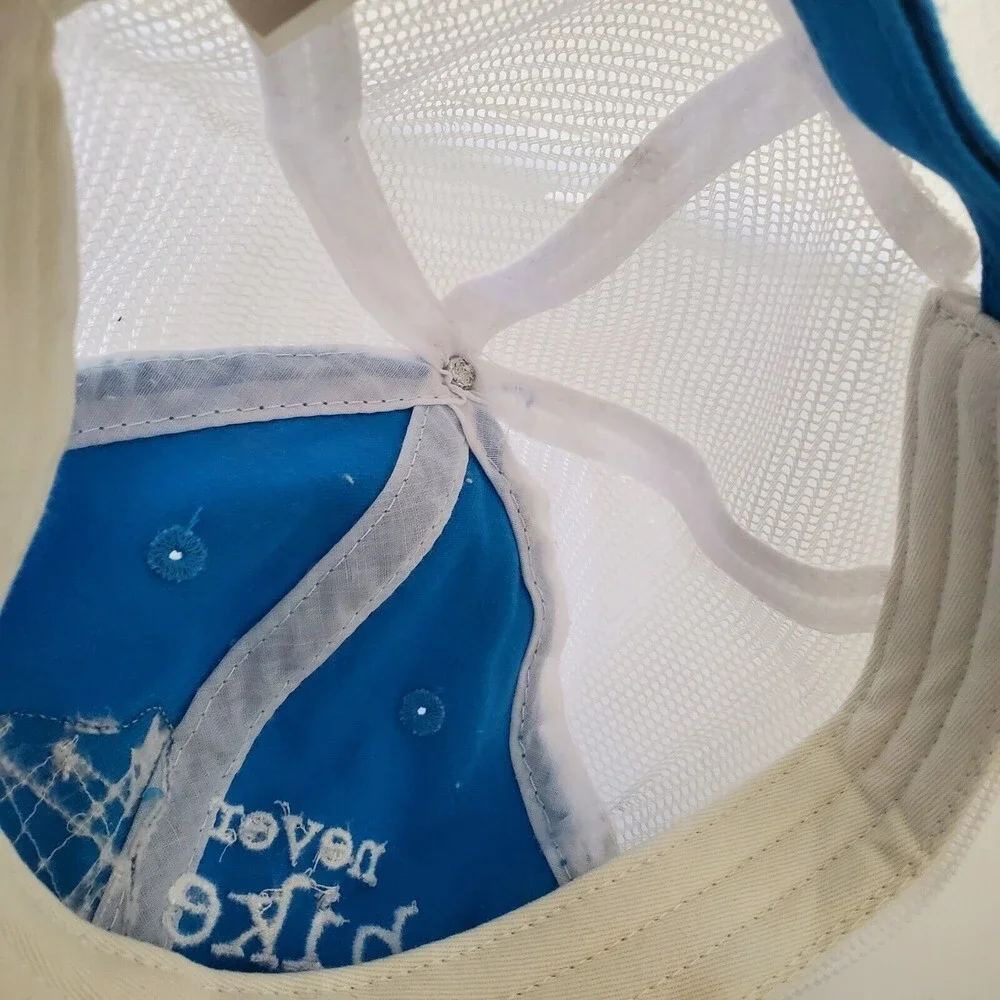 Dog Is Good Baseball Cap "Never Hike Alone" one size fits most Blue White Cotton - Picture 6 of 12